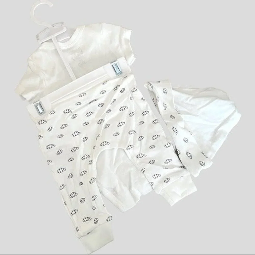 🌺 Rae Dunn Baby White Adorable I Woke Up Like This Outfit + Hat 3-6 Months NWT